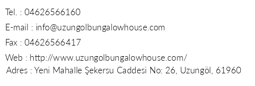 Uzungl Bungalow House telefon numaralar, faks, e-mail, posta adresi ve iletiim bilgileri